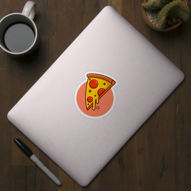 Pizza Melted Cartoon Vector Icon Illustration by Catalyst Labs